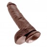 King Cock 10in Dildo With Balls - Chocolate