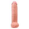 King Cock 12in Dildo With Balls - Vanilla